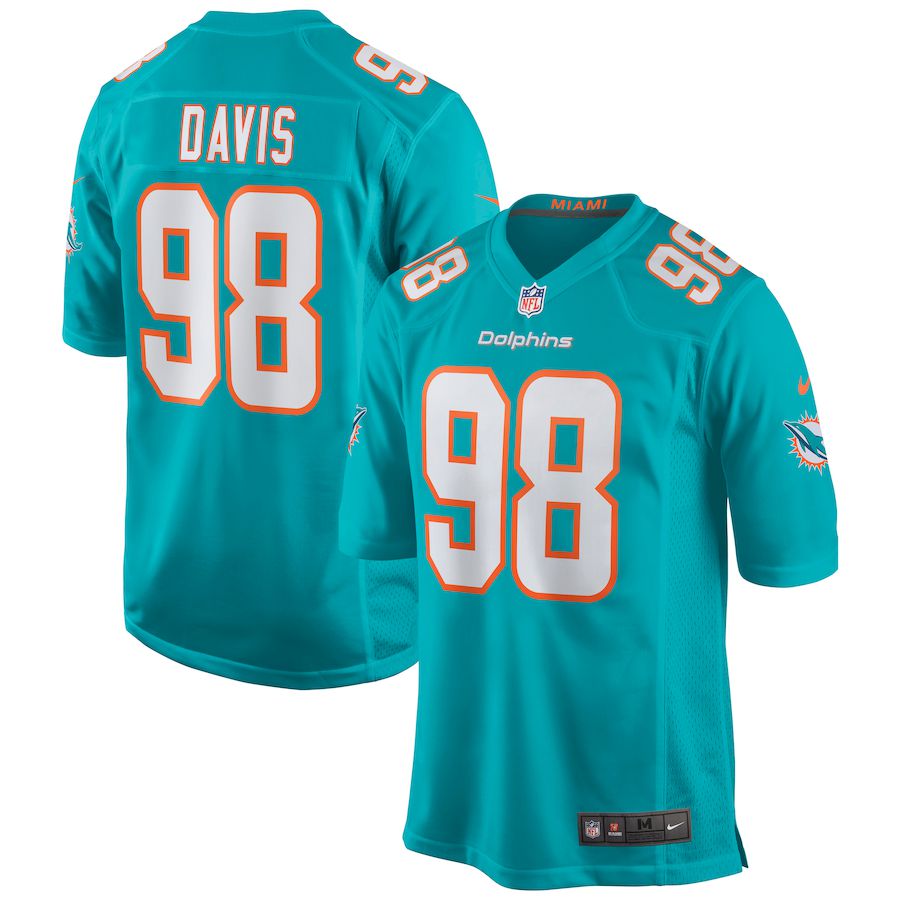 Men Miami Dolphins #98 Raekwon Davis Nike Green Game NFL Jersey